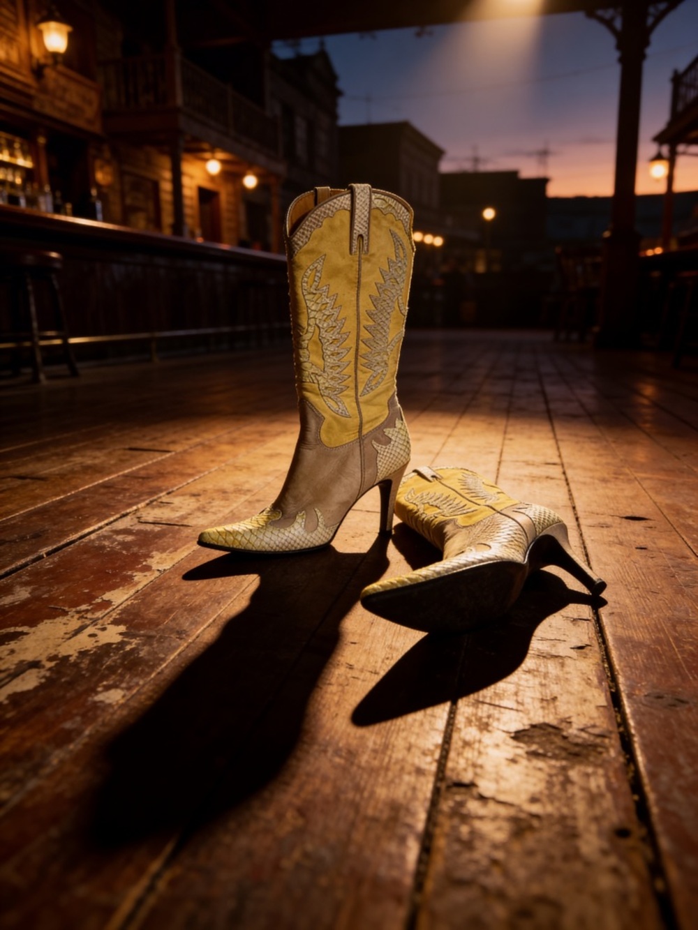 Ricky Sarkany 100 % Leather in and out  Women's Yellow & Tan Heeled Boots